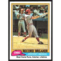 1981 Topps #201 Johnny Bench Record Breaker