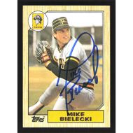 1987 Topps #394 Mike Bielecki Autographed