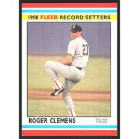 1988 Fleer Record Setters #7 Roger Clemens