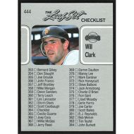 1990 Leaf #444 Will Clark Checklist