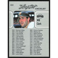 1990 Leaf #444 Will Clark Checklist