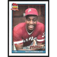 1991 Topps #603 Wes Chamberlain Error - Louie Meadows