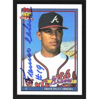 1991 Topps #693 Francisco Cabrera Autographed