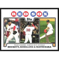 2008 Topps Red Sox Gift Set #10 J. Beckett/C. Schilling/D. Matsuzaka Team Leaders