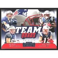 2018 Panini Contenders Team Quads #TQ-1 T. Brady/J. Edelman/R. Gronkowski/S. Michel