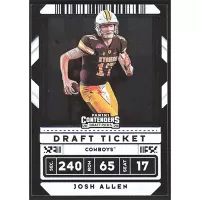 2020 Panini Contenders Draft Picks Draft Ticket Blue Foil #53 Josh Allen