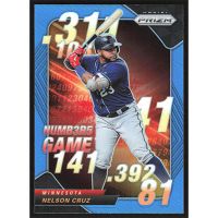 2020 Panini Prizm Numbers Game Carolina Blue #NG-7 Nelson Cruz