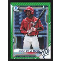 2021 Bowman Chrome Prospects Green Refractors #BCP-25 Jeremy De La Rosa