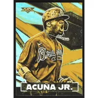 2021 Topps Fire Gold Minted #100 Ronald Acuna Jr.