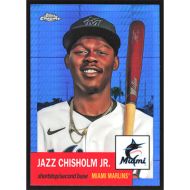 2022 Topps Chrome Platinum Anniversary Blue Prism Refractors #130 Jazz Chisholm Jr.