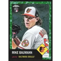 2022 Topps Chrome Platinum Anniversary Toile White Green Refractors #242 Mike Baumann