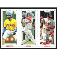 2022 Topps Opening Day Triple Play #TPC-7A-C X. Bogaerts/R. Devers/A. Verdugo