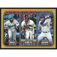 2024 Topps Gold Foil #206 L. Arraez/ R. Acuna Jr./F. Freeman League Leaders