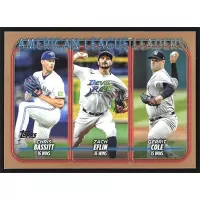 2024 Topps Gold #57 C. Bassitt/Z. Eflin/G. Cole League Leaders