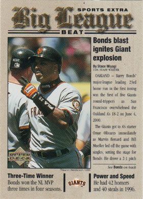 2001 Upper Deck Big League Beat #BB1 Barry Bonds