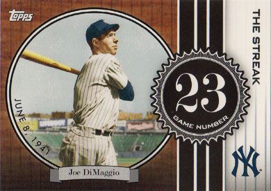 2007 Topps The Streak #JD23 Joe DiMaggio 