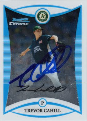 2008 Bowman Chrome Draft Prospects #BDPP110 Trevor Cahill Autographed