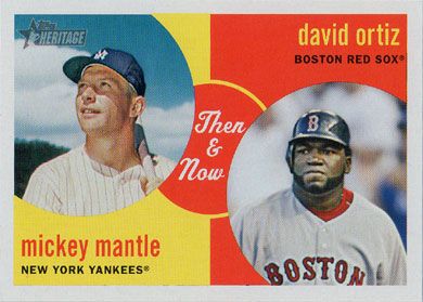 2008 Topps Heritage Then & Now #TN5 M. Mantle/D. Ortiz 