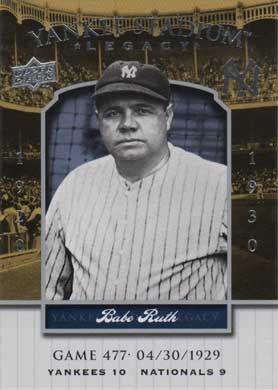 2008 Upper Deck Yankee Stadium Legacy Collection #477 Babe Ruth 