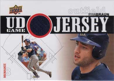 2010 Upper Deck UD Game Jersey #UDGJ-BR Ryan Braun Jersey Relic 