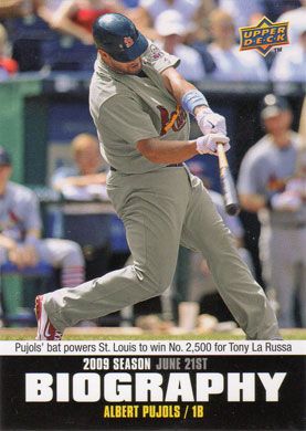 2010 Upper Deck Season Biography #SB-93 Albert Pujols