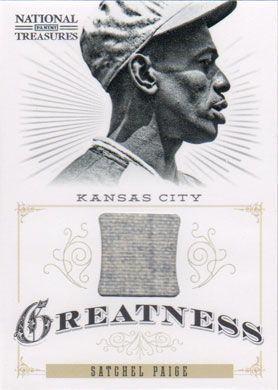 2012 Panini National Treasures Greatness #10 Satchel Paige SP Jersey Relic 