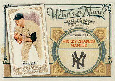 2012 Topps Allen & Ginter Whats in a Name #WIN79 Mickey Mantle 