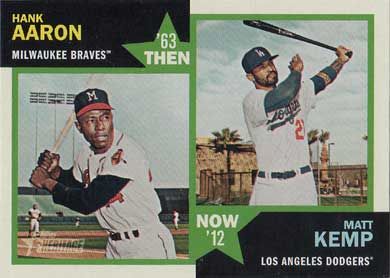 2012 Topps Heritage Then and Now #TN-AK H. Aaron/M. Kemp 