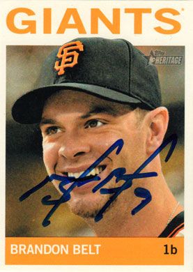 2013 Topps Heritage #390 Brandon Belt Autographed