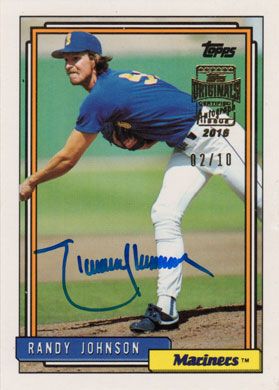 2016 Topps Archives Originals Buyback Autographs 1992 Topps #525 Randy Johnson Autographed