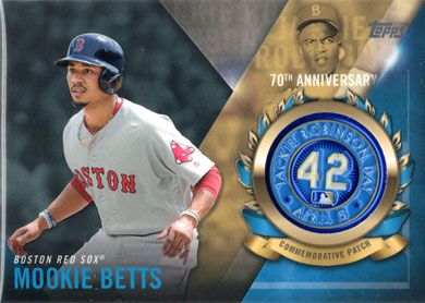 2017 Topps Jackie Robinson Logo Patch #JRPC-MBE Mookie Betts