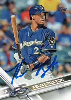 2017 Topps #182 Keon Broxton Autographed