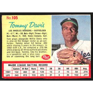 1962 Post #105 Tommy Davis
