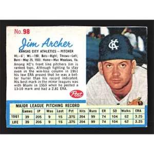 1962 Post #98 Jim Archer