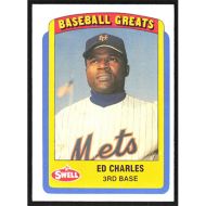 1990 Swell Baseball Greats #123 Ed Charles Blank Back