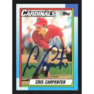 1990 Topps #443 Cris Carpenter Autographed