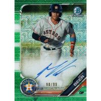 2019 Bowman Chrome Mega Box Autographs Green Refractor #BMA-SB Seth Beer