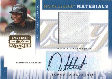 2005 Prime Patches Major League Materials Autograph & Jersey #MLM-42 Orlando Hudson 