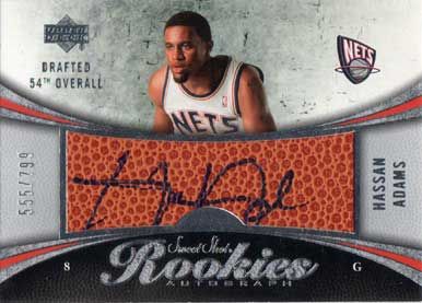 2006-07 Sweet Shot #100 Hassan Adams Autographed Basketball Leather 