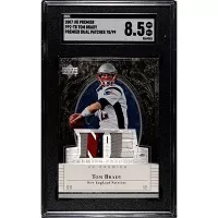 2007 Upper Deck Premier Dual Patches #PP2-TB Tom Brady SGC 8.5