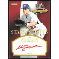 2013 USA Baseball Champions Stars & Stripes Signatures Red Ink #DEL Nick Delmonico Autographed