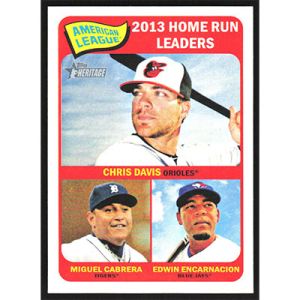 2014 Topps Heritage #3 C. Davis/M. Cabrera/E. Encarnacion League Leaders