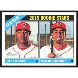 2015 Topps Heritage #311 D. Corcino/Y. Rodriguez Rookie Stars