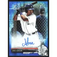 2017 Bowman Chrome Prospect Autographs Blue Mega Refractors #CPA-JAZ Jose Azocar Autographed