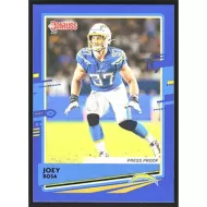 2020 Donruss Press Proofs Blue #136 Joey Bosa Red D Logo Variation