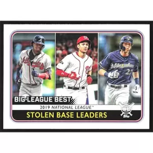2020 Topps Big League #248 R. Acuna Jr./T. Turner/C. Yelich League Leaders