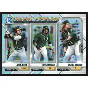 2021 Bowman Talent Pipeline Refractors #TP-OAK Nick Allen/Luis Barrera/Grant Holmes