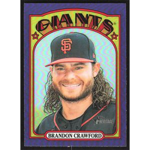 2021 Topps Heritage Chrome Purple Refractors #372 Brandon Crawford