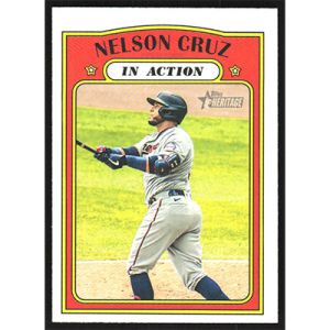 2021 Topps Heritage #308 Nelson Cruz In Action