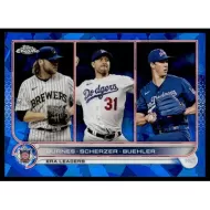 2022 Topps Sapphire #204 C. Burnes/M. Scherzer/W. Buehler League Leaders